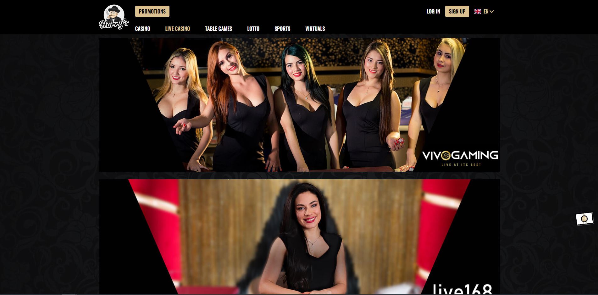 Harry's Live Casino screenshot