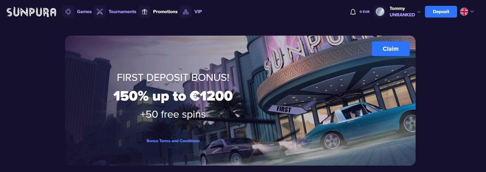 Sunpura Casino Welcome Bonus